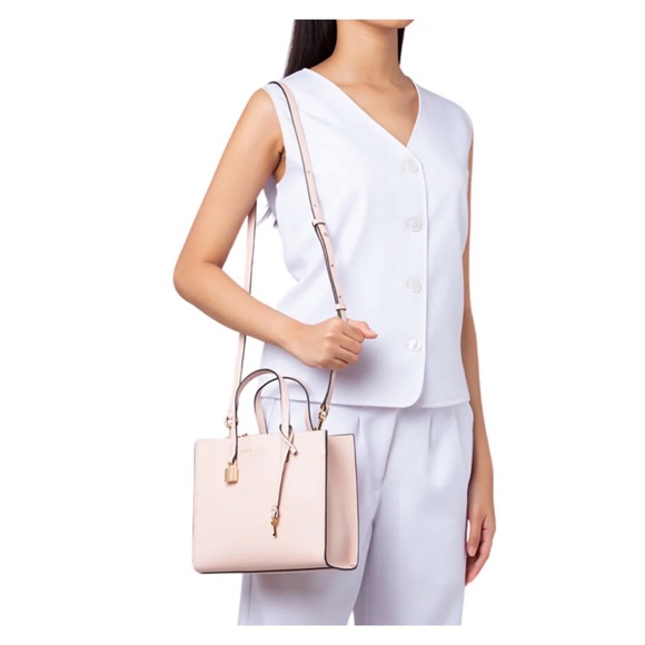 New! MARC JACOBS Mini Grind Crossbody Tote Bag in Peach Whip - Picture 4 of 12